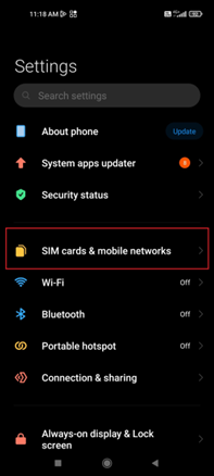 NT Setting Android Wifi Calling VoWifi
